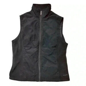 Columbia Vest Women's L Black Solid Waist Length Full Zip Fleece Mock Neck